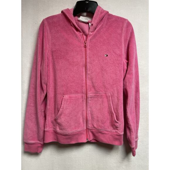 Tommy Hilfiger Swim Hoodie Women’s Pink Terry Cloth Zip‎ 2006 80% Cotton Medium - Picture 1 of 4